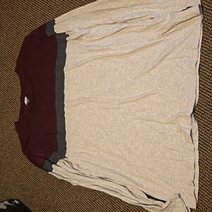 Old navy mens maroon striped cotton long sleeve t shirt tee plus